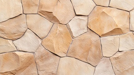 A close-up view of a textured stone wall showcasing unique shapes and earthy colors, ideal for home design and architectural inspiration.