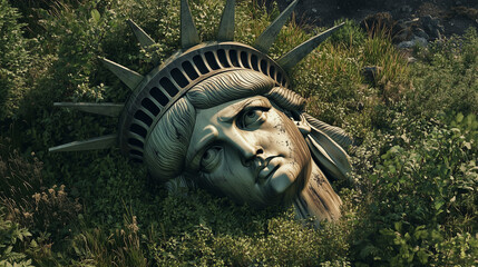 The Statue of Liberty in the apocolyps