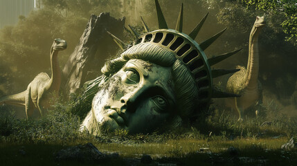 The Statue of Liberty in the apocolyps