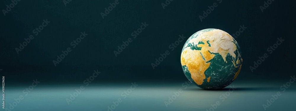 Poster glowing earth with patterns representing global faiths