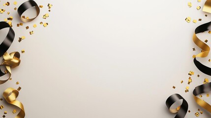 Elegant congratulations banner, gold ribbon accents, luxurious confetti with a velvet texture, monochromatic background with gradient lighting, clean and sophisticated typography