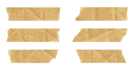 collection of adhesive tape pieces on a transparent background, 