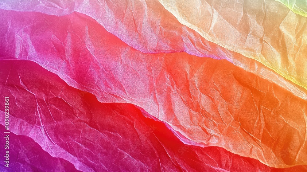 Poster vibrant abstract background with colorful crumpled tissue paper creating a dynamic and textured visu