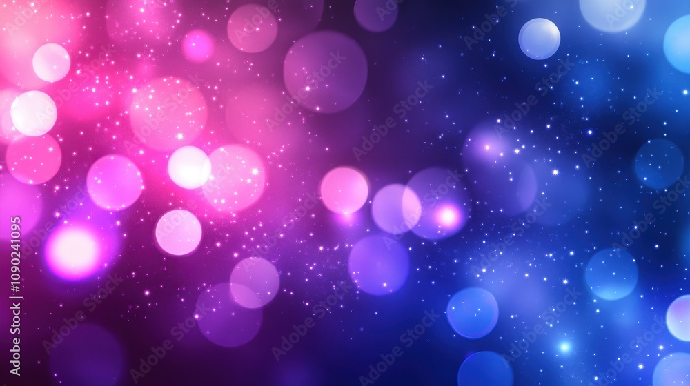 Poster a vibrant abstract background featuring colorful bokeh lights and a starry effect.