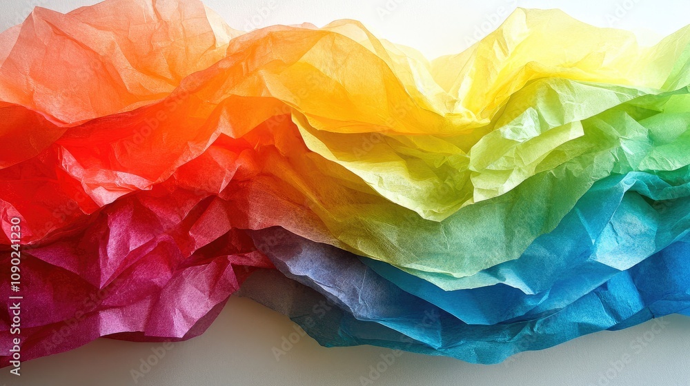 Poster vibrant layers of colorful tissue paper creating a stunning background for creative projects, celebr