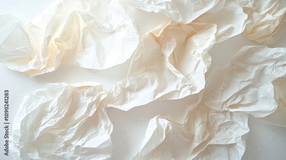 Poster textured crumpled white paper background creating an abstract artistic aesthetic for creative projec