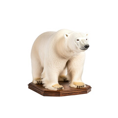 Fototapeta premium Majestic Polar Bear Taxidermy Display on Wooden Pedestal