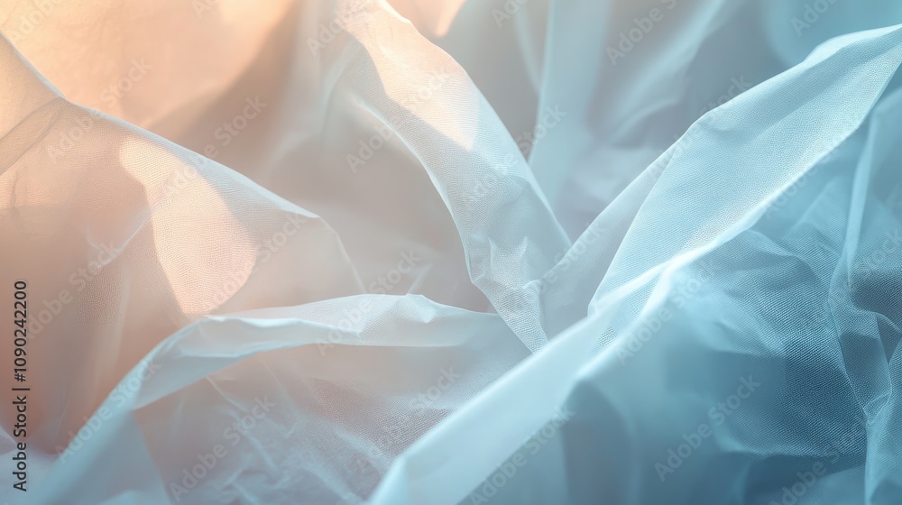 Poster soft and ethereal fabric texture with gentle lighting creating a dreamy atmosphere ideal for backgro