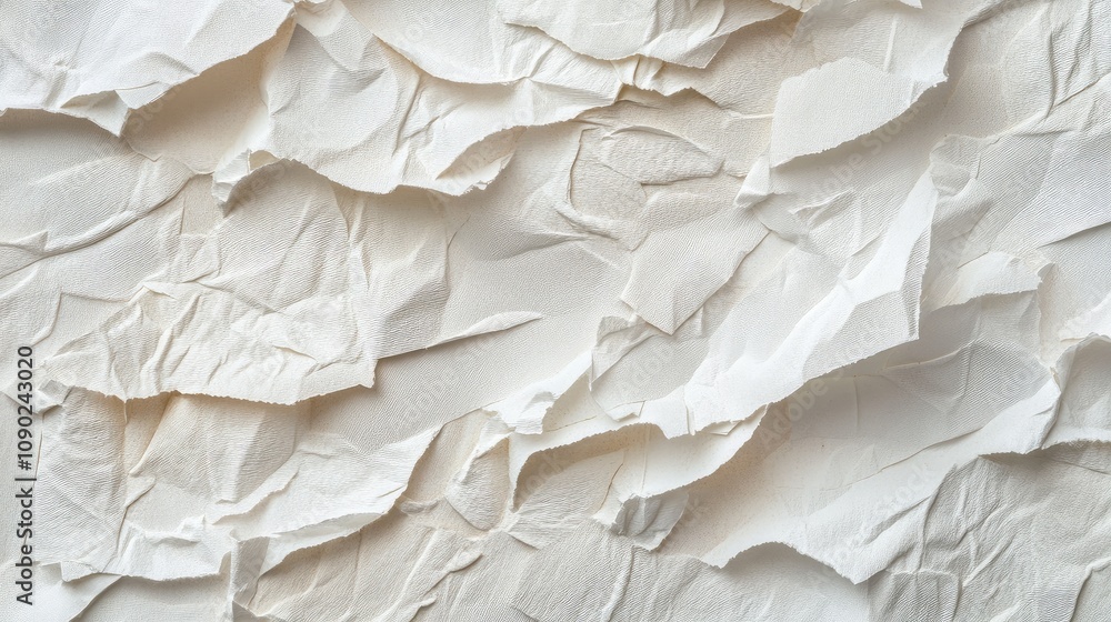 Aufkleber textured white crumpled paper surface creating an abstract artistic background for creative design o