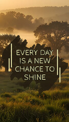 Uplifting quote about seizing daily opportunities, suitable for motivational art, social media posts or posters.