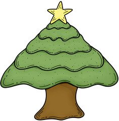 golden christmas tree with stars