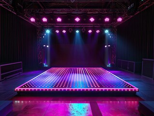 Stage with illuminated dance floor