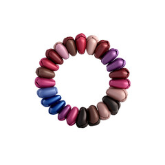 Obraz premium Colorful Circular Arrangement of Matte Objects Abstract Design Element