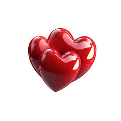 Fototapeta premium Three Glossy Red Hearts Intertwined - Valentine's Day Symbol