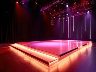 Stage with illuminated dance floor