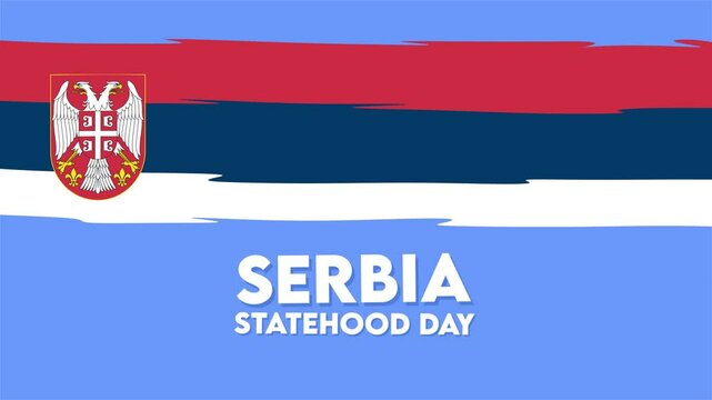 Serbia Statehood Day with Serbian flag
