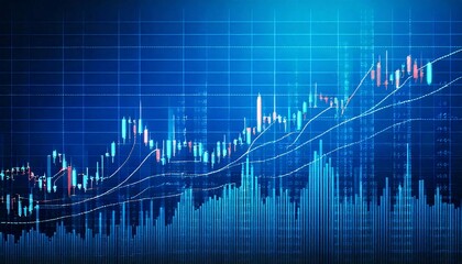 Naklejka premium market stock graph candlestick line uptrend chart