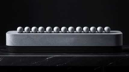 Minimalist Gray Stone Sphere Display Abstract Balance Modern Design Zen Decor