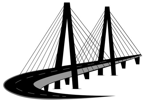 Bandra Worli Sea-Link, Bombay Sea-Link, India's Famous Place Vector Illustration. Famous South mumbai bandra worli sea link view point.