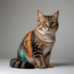 Obraz premium Bobtail cat in colorful anime