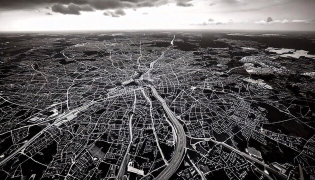Black and White city map