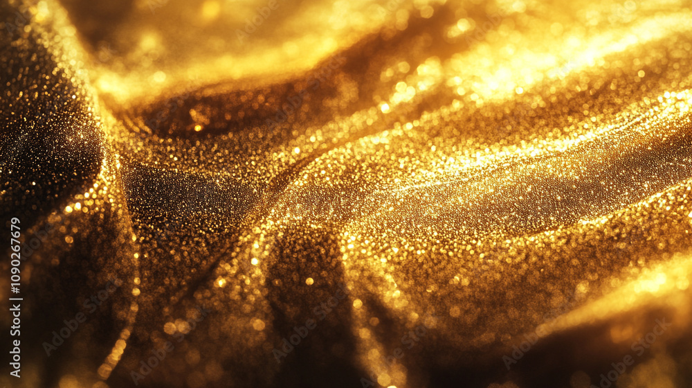 Poster Shimmering golden texture captures light in captivating waves and patterns