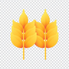 Detailed and clean vector illustration of a wheat spike, symbolizing agriculture, harvest, and natural grains. Designed in a flat and elegant style, this editable EPS 10 file is ideal for use in farmi
