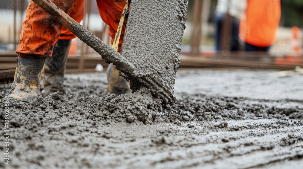 Poster A close-up portrait of a construction worker inspecting scaffolding at a high-rise building construction site, High-rise construction scaffolding inspection scene, Detail-oriented and focused style