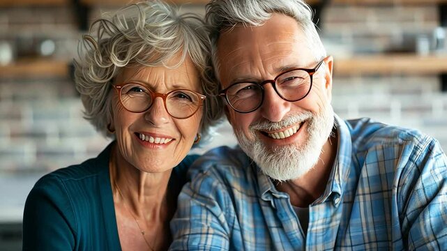 A senior couple discussing their real estate options at a kitchen table