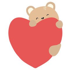 Naklejka premium teddy bear with heart
