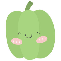 Cute vegetable cartoon set, bell pepper
