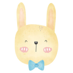 Creamy bunny with blue tie
