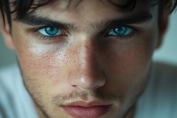 Obraz premium Person with blue eyes