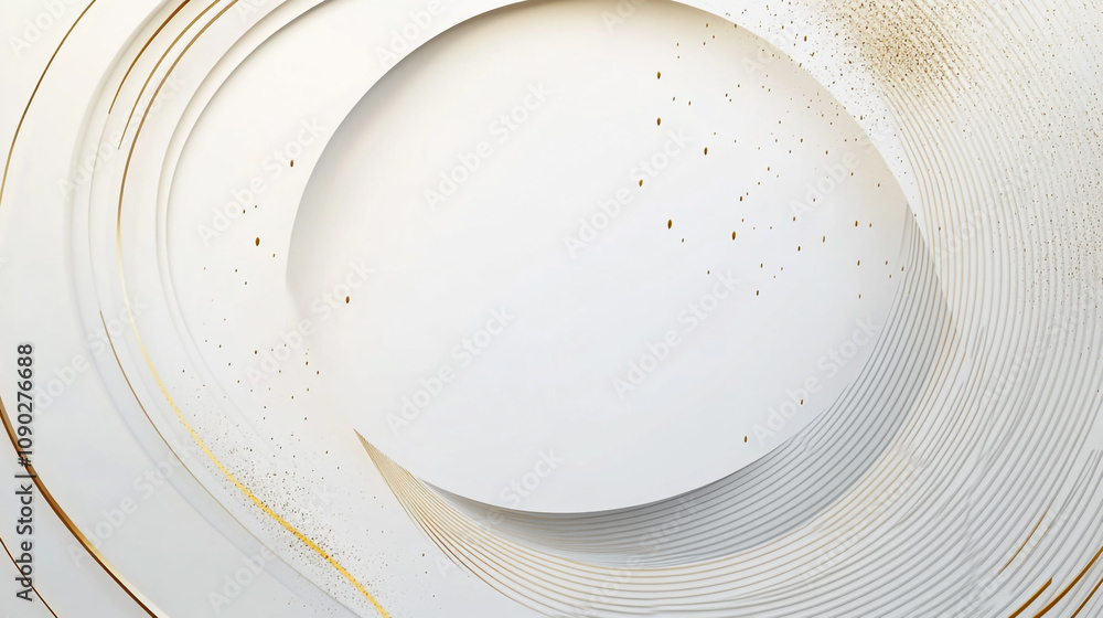 Poster Abstract circular design with gold accents creating a modern artistic effect