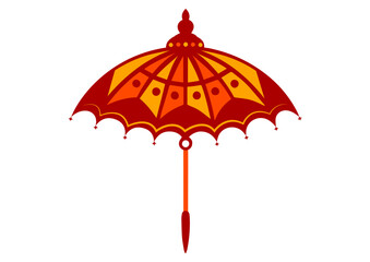 traditional decorated wedding umbrella,  traditional hindu religious festive umbrella, wedding umbrella, sangeet ceremony, haldi ceremony, hindu wedding function decorated traditional umbrella