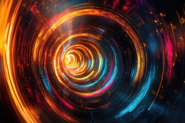 Obraz premium abstract flowing neon wave purple background