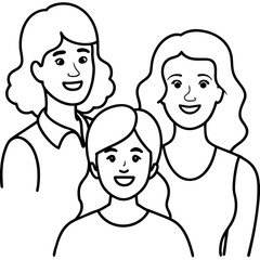 smiling three generations of women posing together