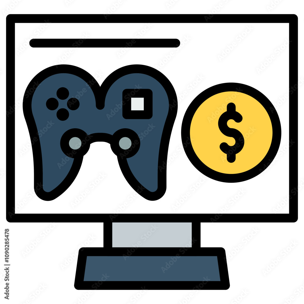 Poster in-game transactions icon vector image. can be used for gaming ecommerce.