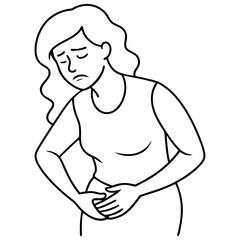 woman suffering from stomach pain