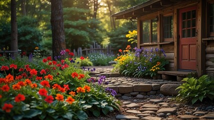 Obraz premium Cabin Garden Path