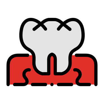 teeth icon. vector icon with filled outline style. healthcare concept