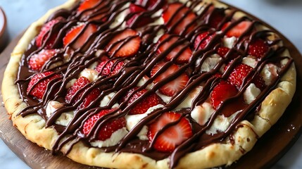 Decadent Strawberry Nutella Pizza: A Sweet Treat For Any Occasion AI Generated