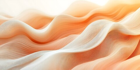 Obraz premium Abstract flowing peach-colored waves, elegant and smooth.