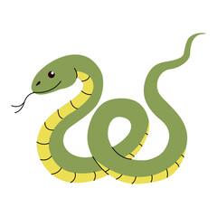Snake in doodle style. Symbol of the year according to the Chinese calendar. Symbol of 2025. Vector illustration isolated on white background.