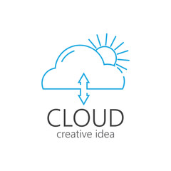 Cloud illustration logo vector flat design