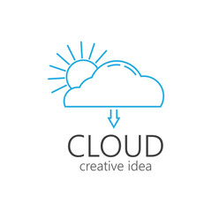 Cloud illustration logo vector flat design