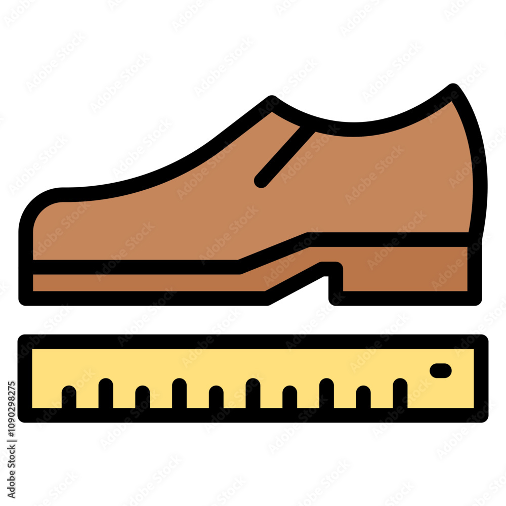 Aufkleber shoe size icon vector image. can be used for shoemaker.
