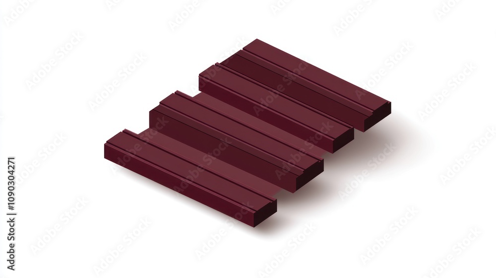Aufkleber a set of four maroon rectangular bars arranged in a staggered formation.