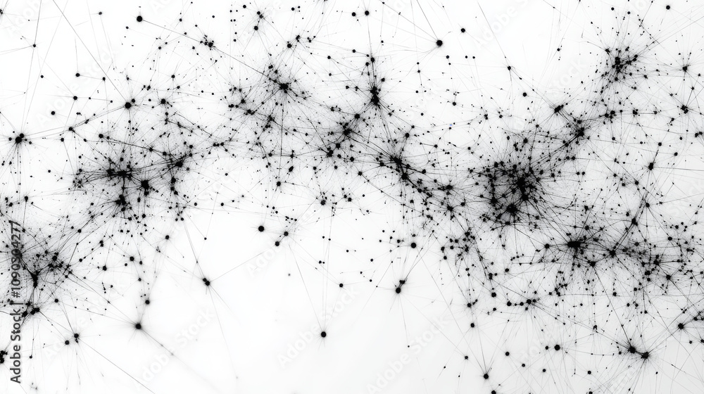Poster a background of interconnected lines and dots. it represents internet and communication technology. 
