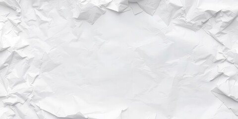 Obraz premium A close-up shot of a crumpled white paper with visible creases and folds, background, concept, crumpled paper